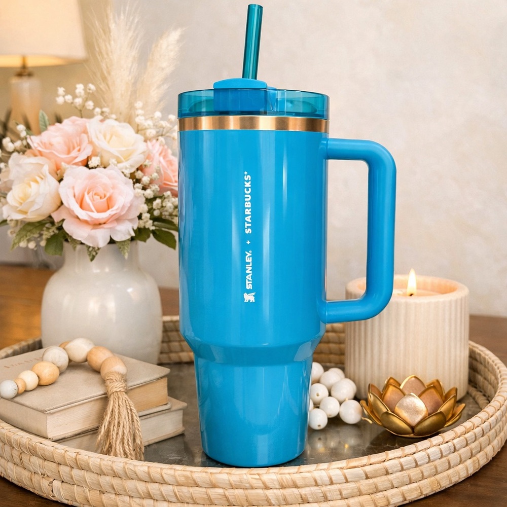 NEW Starbucks Stanley Teal Blue 40oz Quencher Tumbler Target Exclusive 2026